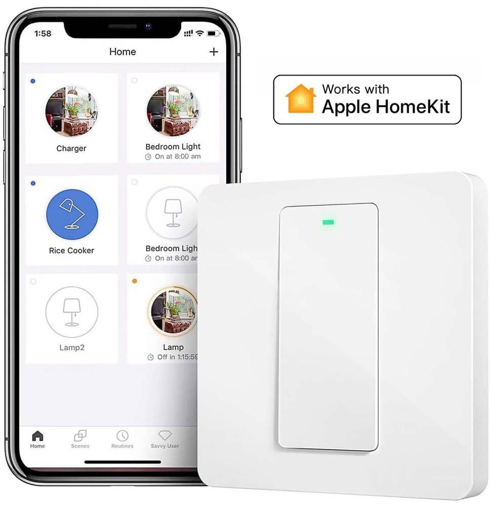 Meross Interruttore a parete Wi-Fi Smart - 220V / 1 WAY - Apple HomeKit